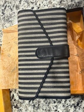 Rare Deadstock Vintage Fendi Pequin Stripe Wallet